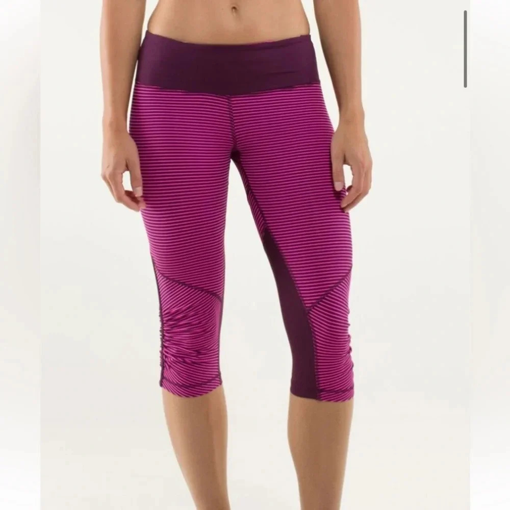Lululemon Run: For Your Life Crop In Raspberry Glo Light
